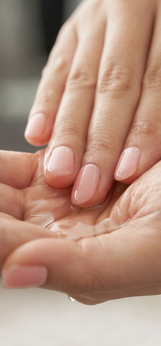 Immagine di una mano di una donna con dentro un po' di olio